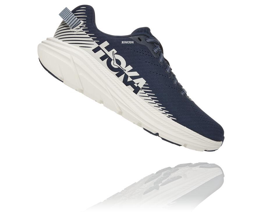 Running Shoes Mens - Hoka One One Rincon 2 - Navy/White - FXRULZS-82